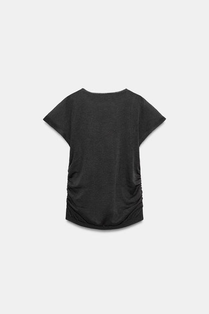 Top drapé en maille