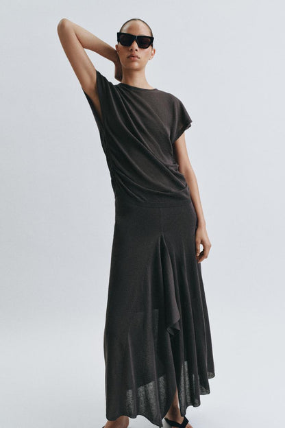 Jupe midi en maille
