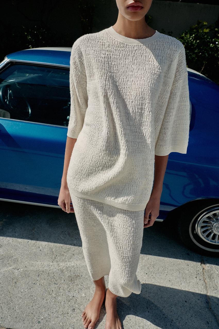 Pull oversize en maille structurée
