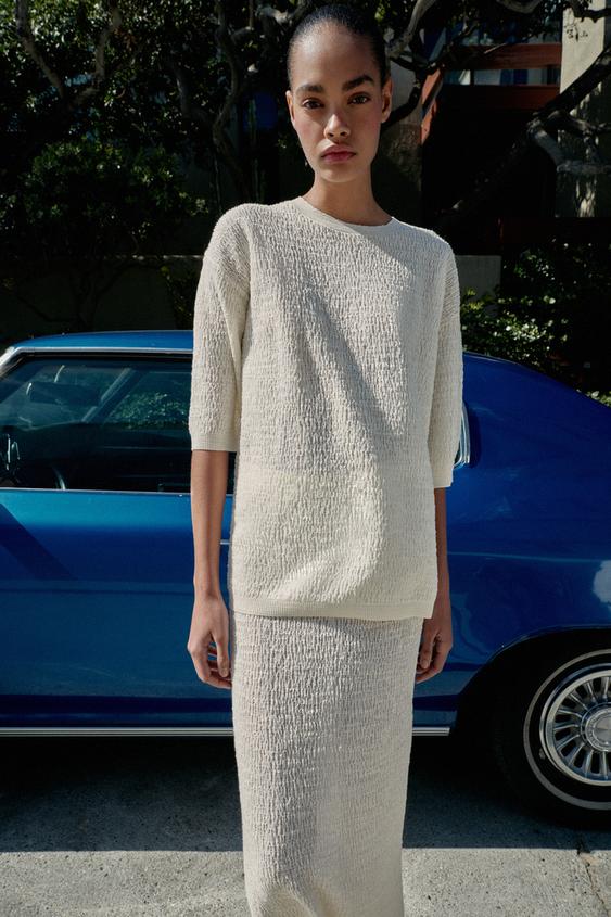 Pull oversize en maille structurée