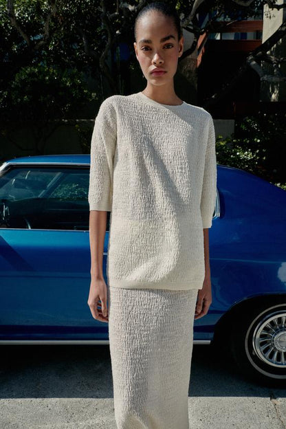 Pull oversize en maille structurée