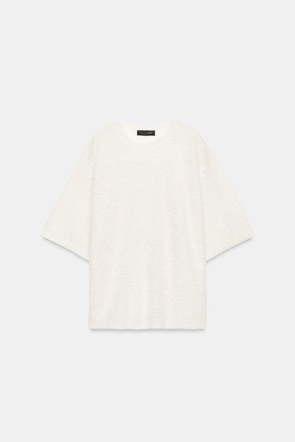 Pull oversize en maille structurée