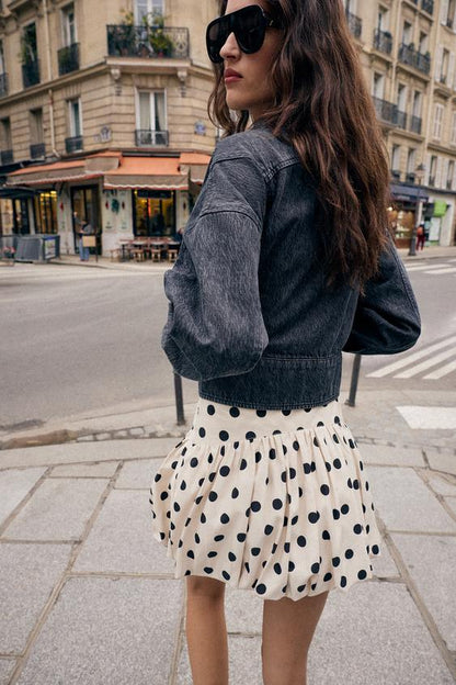 Jupe-culotte ballon à pois