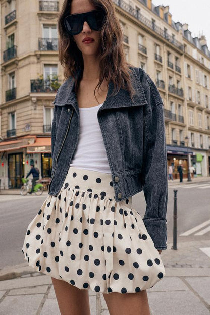 Jupe-culotte ballon à pois