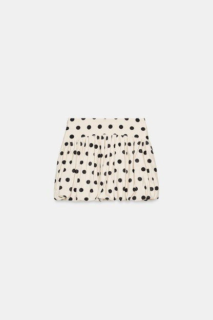 Jupe-culotte ballon à pois
