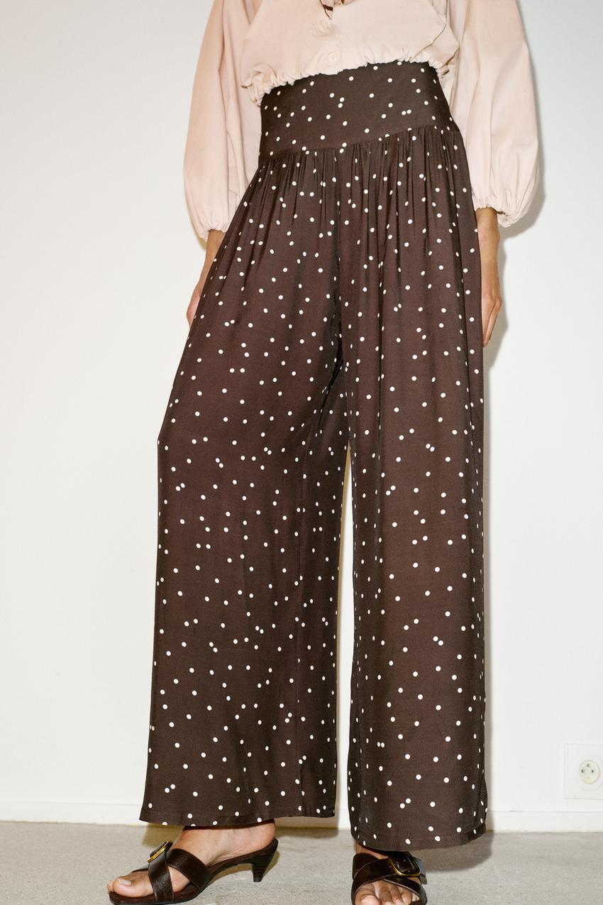 Pantalon large à pois