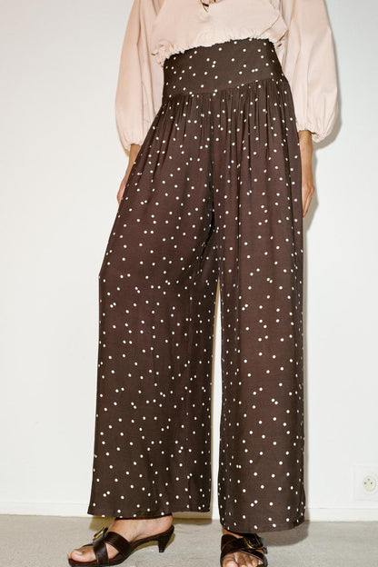 Pantalon large à pois