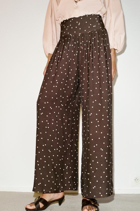 Pantalon large à pois