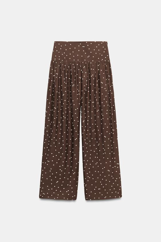 Pantalon large à pois