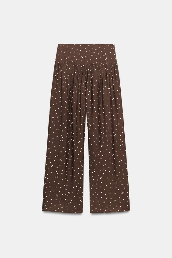 Pantalon large à pois
