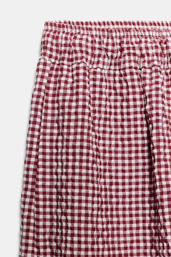 Pantalon bouffant à carreaux vichy