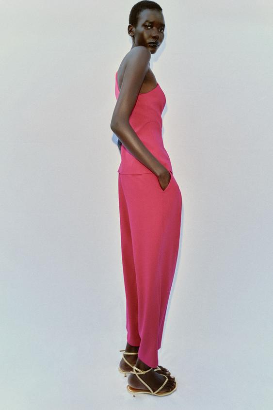 Pantalon carotte à plis