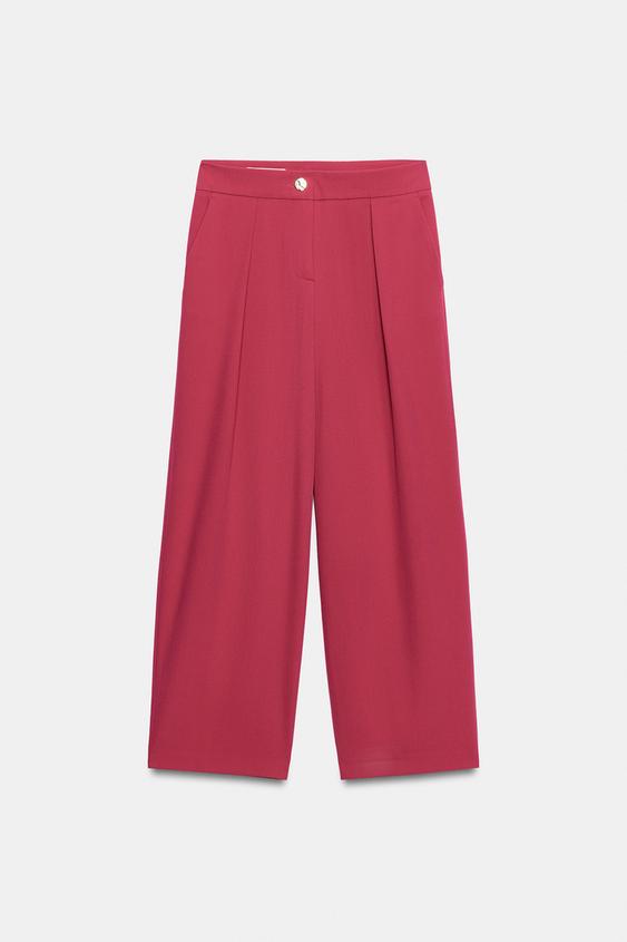 Pantalon carotte à plis