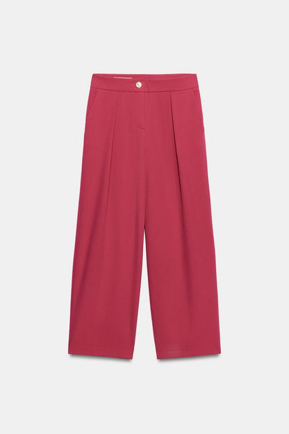 Pantalon carotte à plis