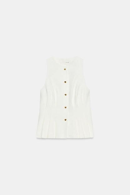 Gilet peplum à pinces