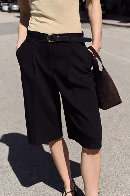 Bermuda long avec ceinture