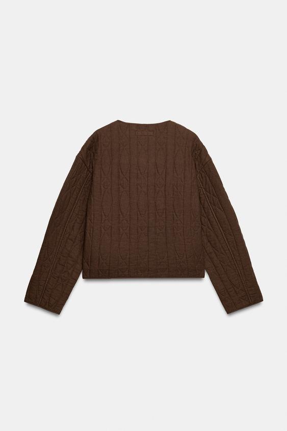 Veste matelassée texturée en lin