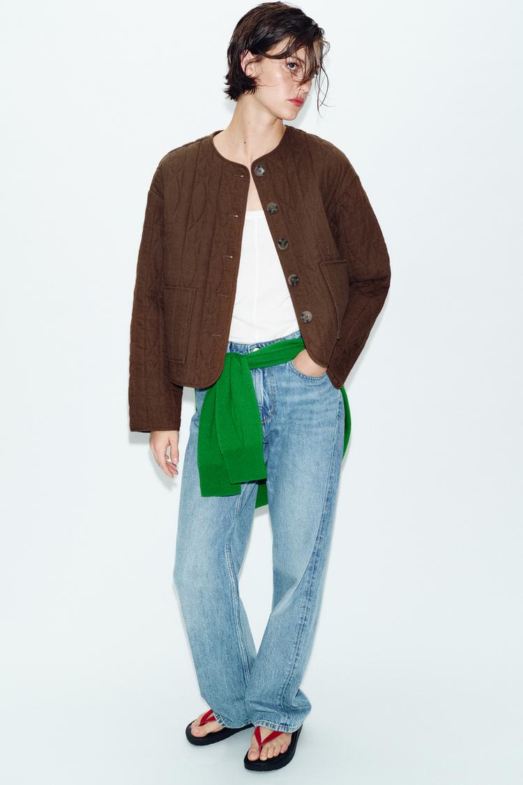 Veste matelassée texturée en lin