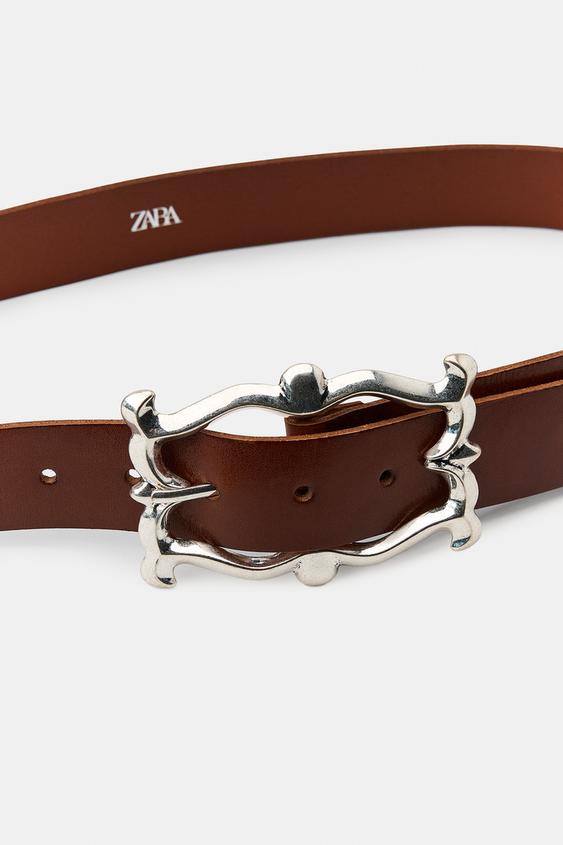Ceinture 100 % cuir à boucle organique