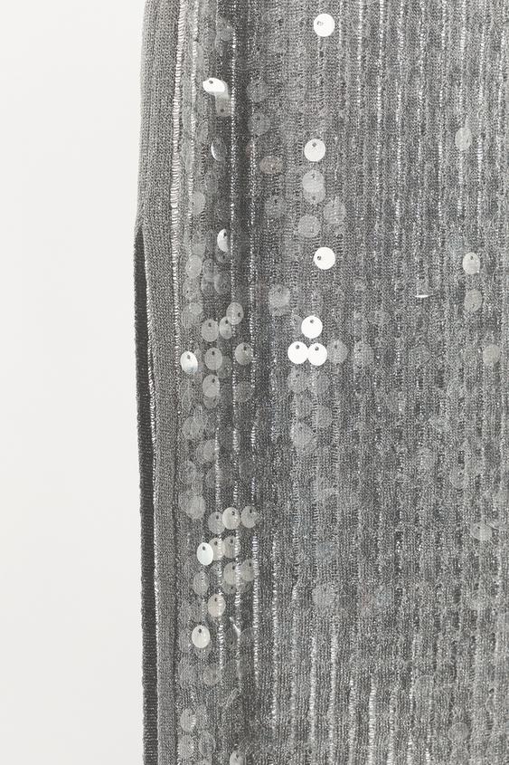 Jupe midi à sequins et fente