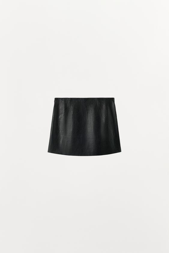 Jupe mini 100 % cuir