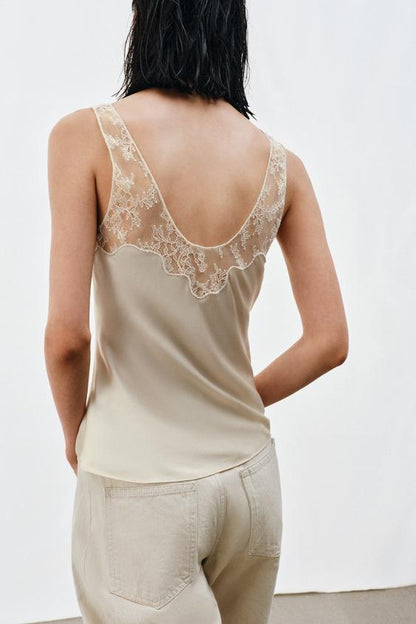 Top satiné en dentelle ZW Collection