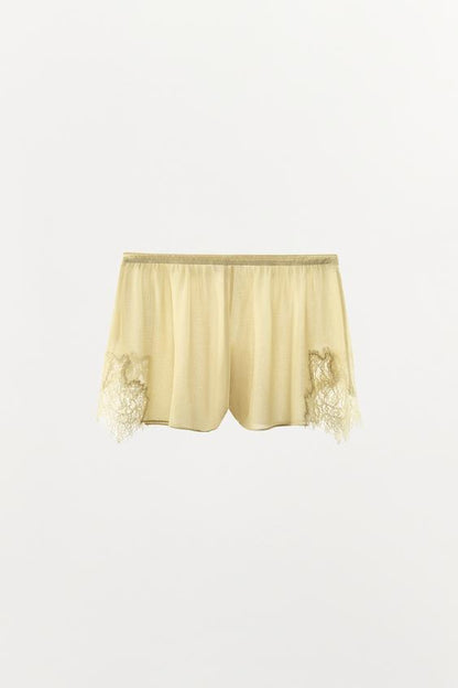 Short en georgette et dentelle
