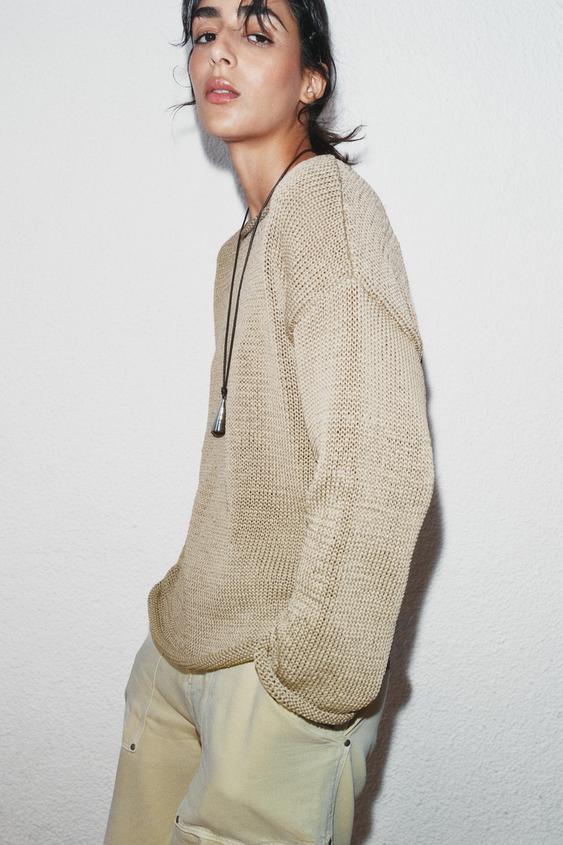 Pull en maille à col bateau