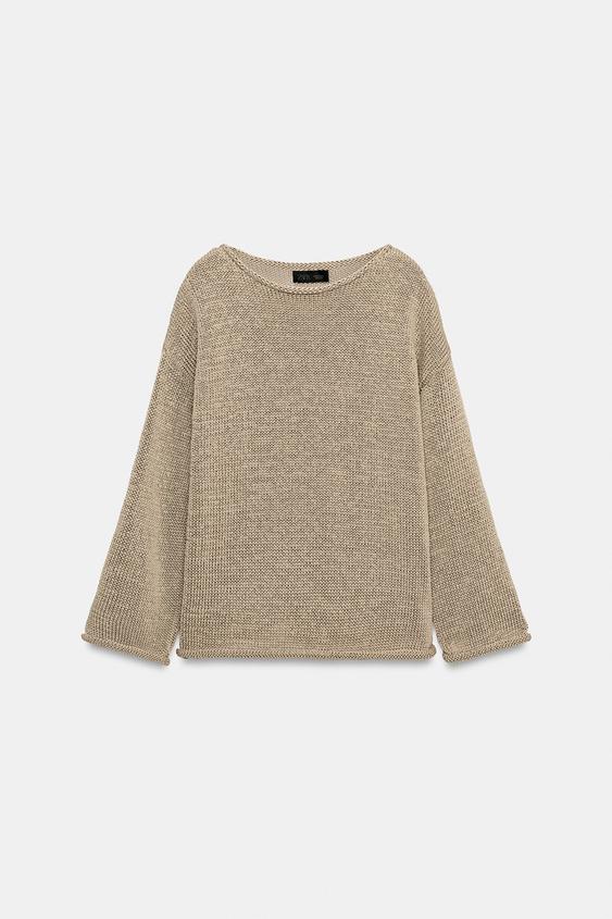 Pull en maille à col bateau