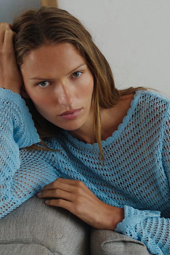Pull en maille à manches évasées