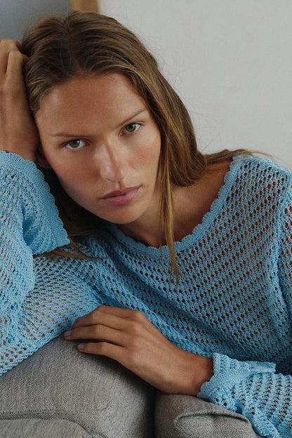 Pull en maille à manches évasées
