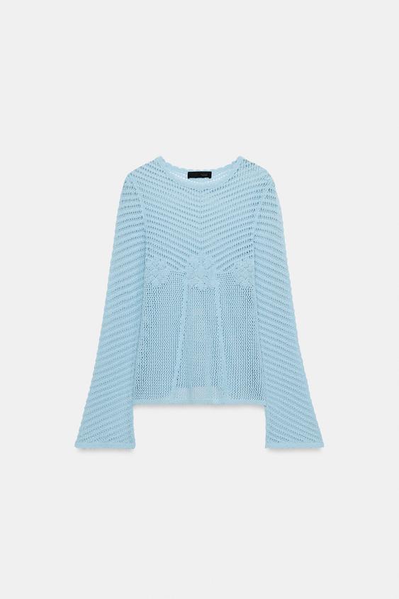 Pull en maille à manches évasées