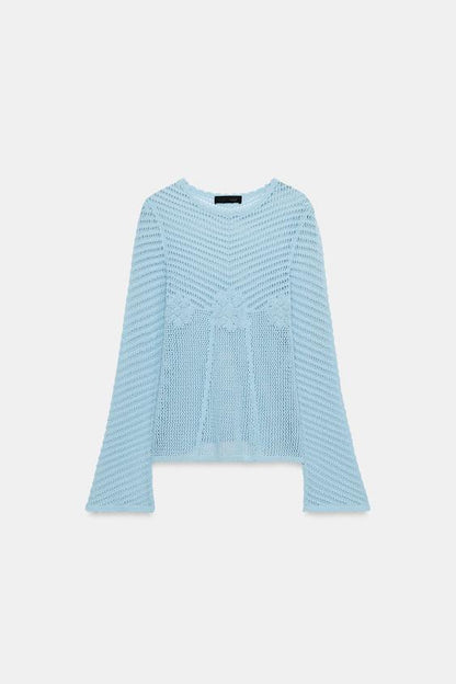 Pull en maille à manches évasées