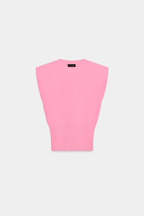 Top en maille à épaulettes