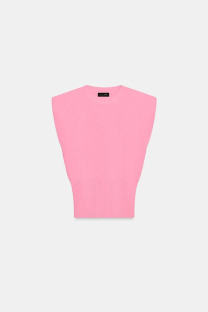 Top en maille à épaulettes