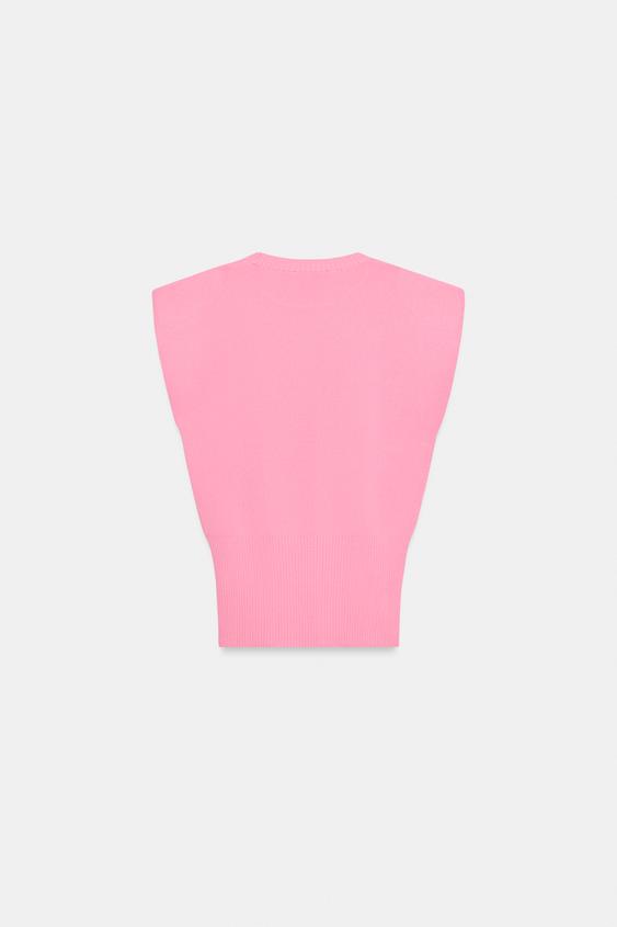 Top en maille à épaulettes