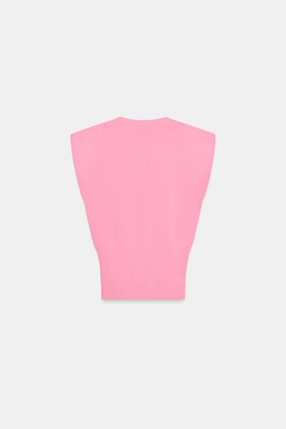 Top en maille à épaulettes