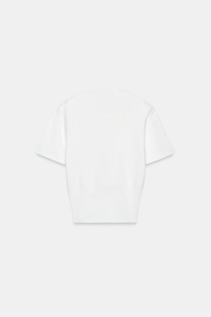 Pull en maille à épaulettes à manches courtes