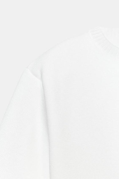 Pull en maille à épaulettes à manches courtes