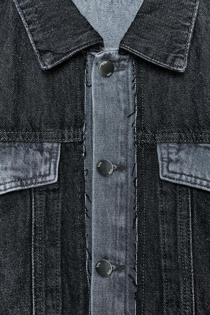 Blouson Z1975 court en denim contrasté