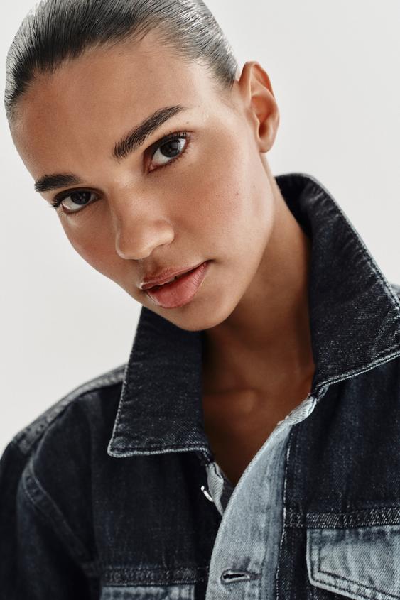 Blouson Z1975 court en denim contrasté