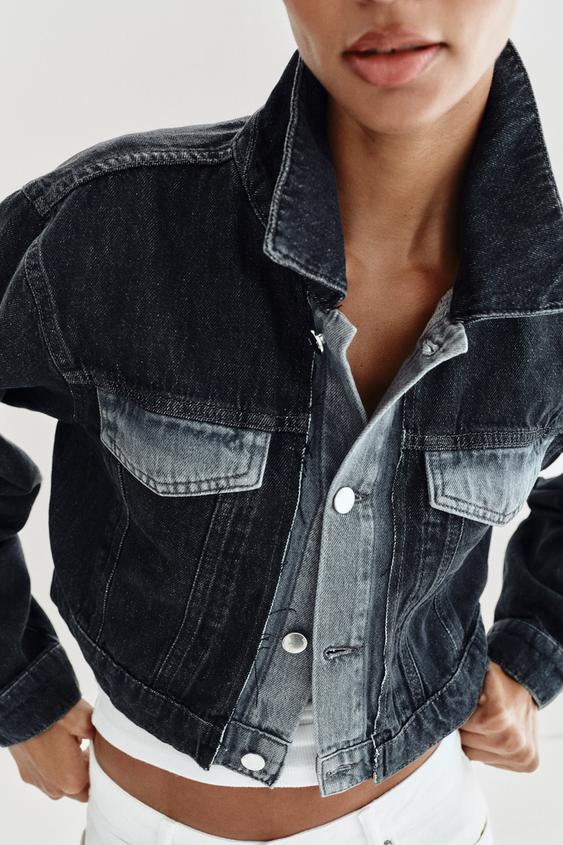 Blouson Z1975 court en denim contrasté