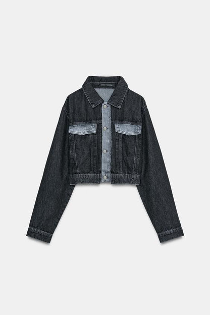 Blouson Z1975 court en denim contrasté