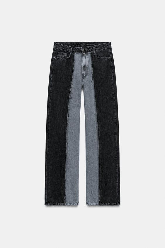 Jean Z1975 à jambe large taille haute contrasté