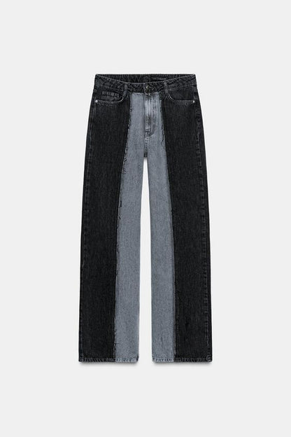 Jean Z1975 à jambe large taille haute contrasté