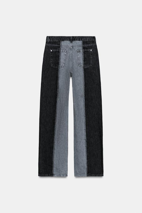 Jean Z1975 à jambe large taille haute contrasté