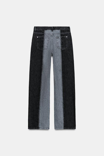 Jean Z1975 à jambe large taille haute contrasté
