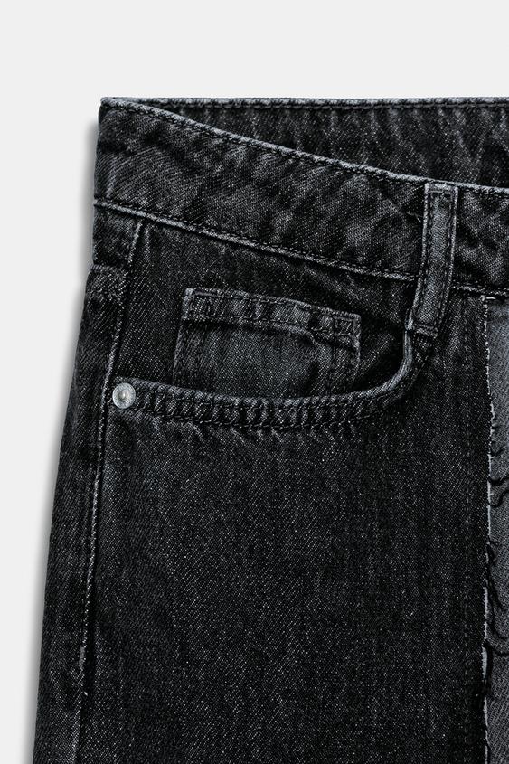 Jean Z1975 à jambe large taille haute contrasté