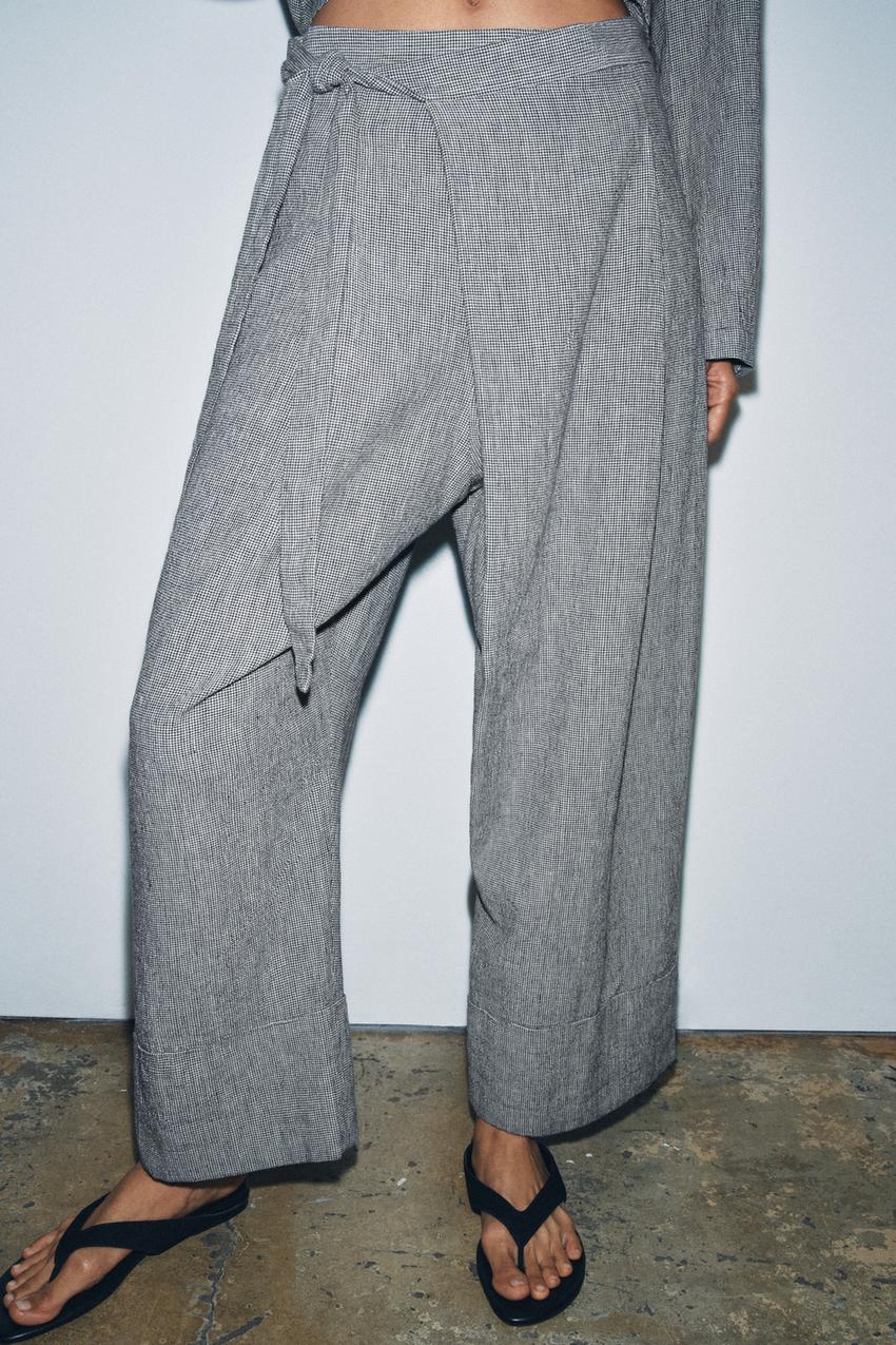 Pantalon paréo pied-en-poule ZW Collection