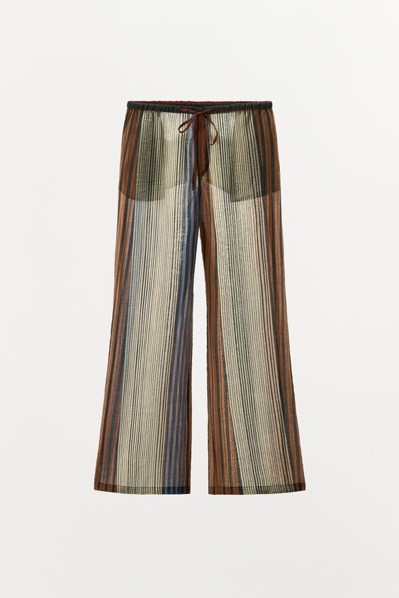 Pantalon style pyjama à rayures ZW Collection